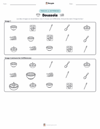 Aperçu de la feuille de travail imprimable Boussole