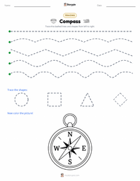 Compass printable worksheet preview