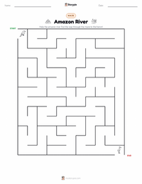 Amazon River printable worksheet preview