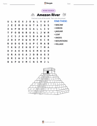 Amazon River printable worksheet preview