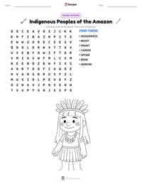 Indigenous Peoples of the Amazon printable worksheet preview