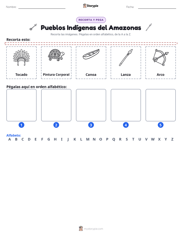 Cortar y Pegar el Alfabeto