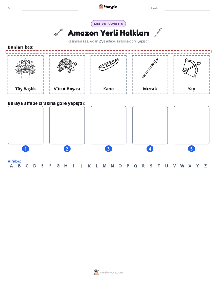 Kes & Yapıştır Alfabe
