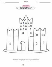 Sahara Desert coloring page for kids