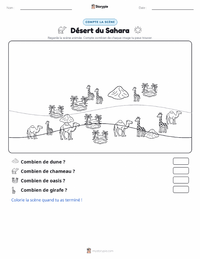 Aperçu de la feuille de travail imprimable Désert du Sahara