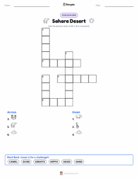 Sahara Desert printable worksheet preview