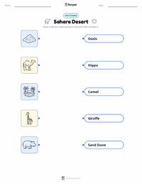 Sahara Desert printable worksheet for kids