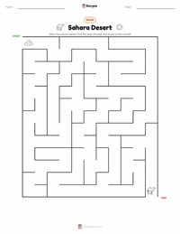 Sahara Desert printable worksheet preview