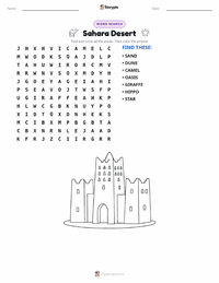 Sahara Desert printable worksheet preview