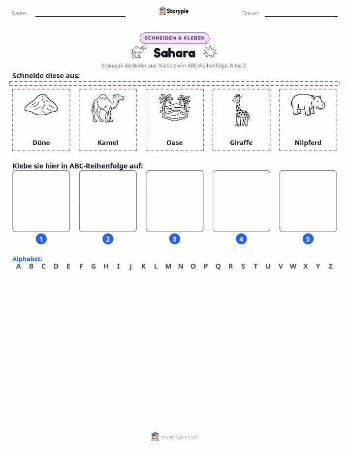 Schneiden & Einfügen Alphabet