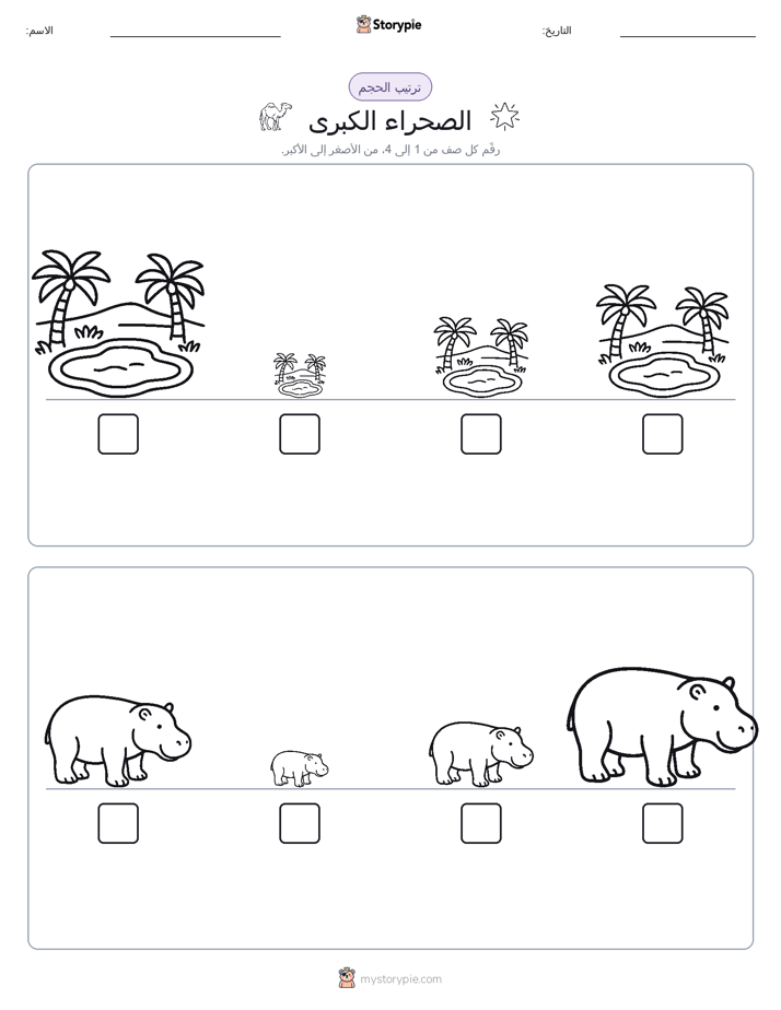 ترتيب الحجم