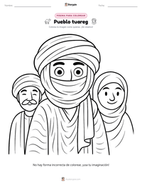 Vista previa de la hoja de trabajo imprimible de Pueblo tuareg