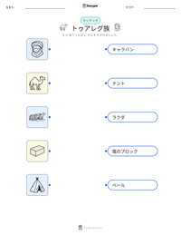 トゥアレグ族 の印刷可能ワークシートプレビュー