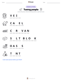 Tuareg people printable worksheet preview
