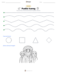 Vista previa de la hoja de trabajo imprimible de Pueblo tuareg
