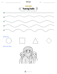 Tuareg halkı yazdırılabilir çalışma sayfası önizlemesi