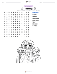 Toeareg afdrukbare werkblad voorbeeld