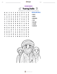 Tuareg halkı yazdırılabilir çalışma sayfası önizlemesi