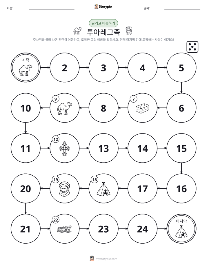 주사위 굴리고 이동하기 게임