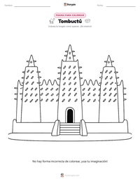Página para colorear de Tombuctú para niños