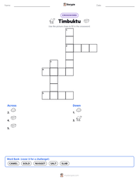 Timbuktu printable worksheet preview