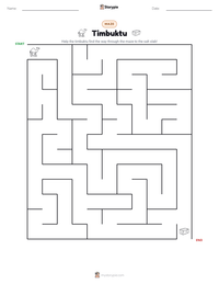 Timbuktu printable worksheet preview