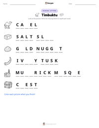 Timbuktu printable worksheet preview