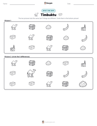 Timbuktu printable worksheet preview