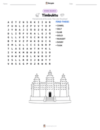 Timbuktu printable worksheet preview