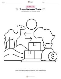 Trans-Saharan Trade coloring page for kids