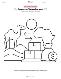 Página para colorear de Comercio Transahariano para niños