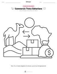 Pagina da colorare di Commercio Trans-Sahariano per bambini