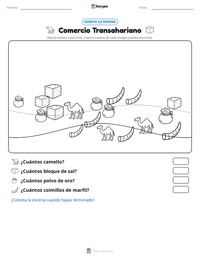 Vista previa de la hoja de trabajo imprimible de Comercio Transahariano