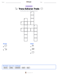 Trans-Saharan Trade printable worksheet preview