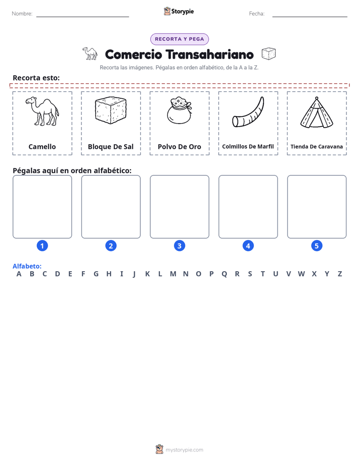 Cortar y Pegar el Alfabeto