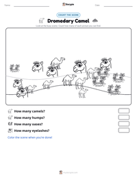 Dromedary Camel printable worksheet preview