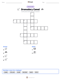 Dromedary Camel printable worksheet preview