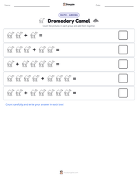 Dromedary Camel printable worksheet preview
