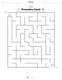 Dromedary Camel printable worksheet preview