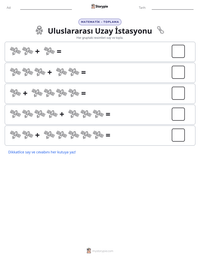 Uluslararası Uzay İstasyonu yazdırılabilir çalışma sayfası önizlemesi