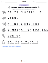 Aperçu de la feuille de travail imprimable Station Spatiale Internationale