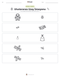 Uluslararası Uzay İstasyonu yazdırılabilir çalışma sayfası önizlemesi