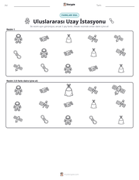 Uluslararası Uzay İstasyonu yazdırılabilir çalışma sayfası önizlemesi