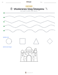 Uluslararası Uzay İstasyonu yazdırılabilir çalışma sayfası önizlemesi