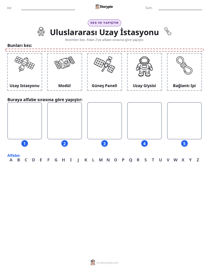Kes & Yapıştır Alfabe