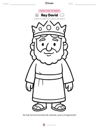 Página para colorear de Rey David para niños