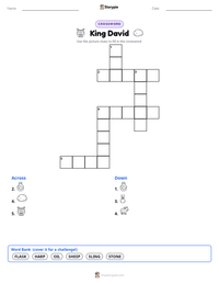 King David printable worksheet preview