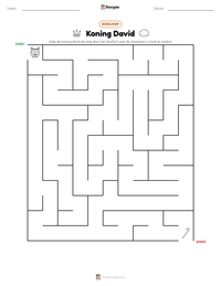 Koning David afdrukbare werkblad voorbeeld