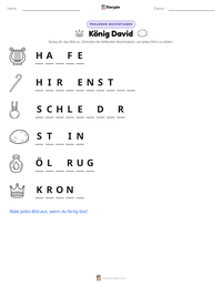 König David druckbare Arbeitsblatt Vorschau