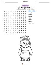 King David printable worksheet preview